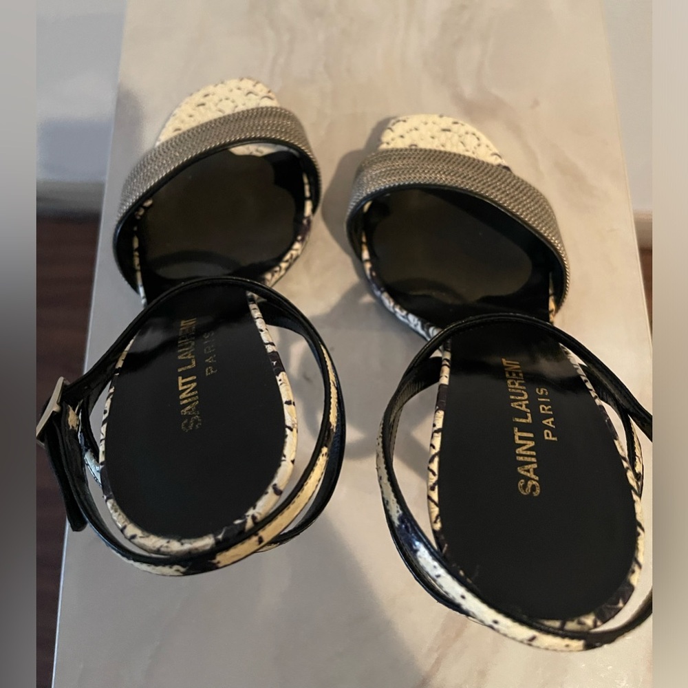 Saint Laurent Jane 110 Black&White Sandals sz 8 - Picture 2 of 6